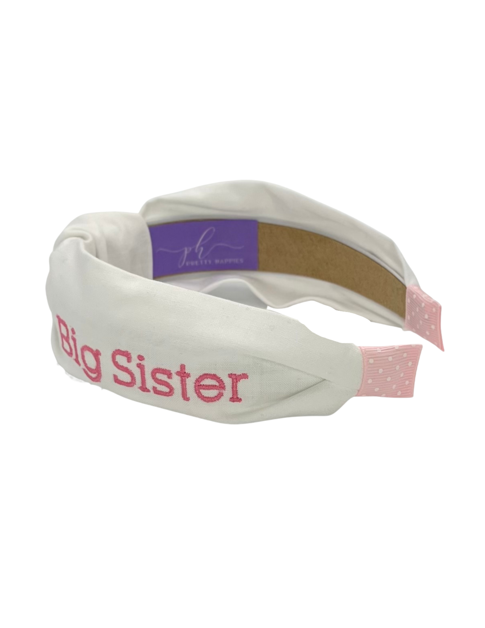 Big Sister - Blue or Pink Embroidery on White