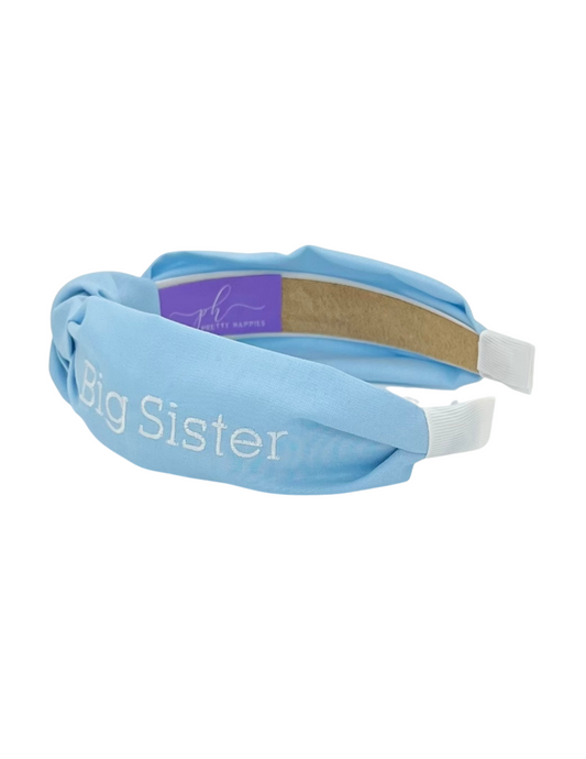 Big Sister - White Embroidery on Blue or Pink