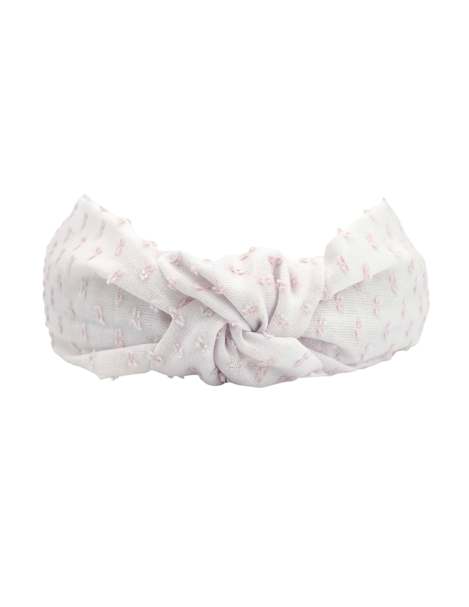 Swiss Dot Pink on White