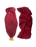 Load image into Gallery viewer, Maroon Dupioni Silk Knot Headband
