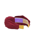 Load image into Gallery viewer, Maroon Dupioni Silk Knot Headband
