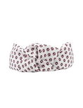 Load image into Gallery viewer, Maroon Paw Prints on White Knot Headband
