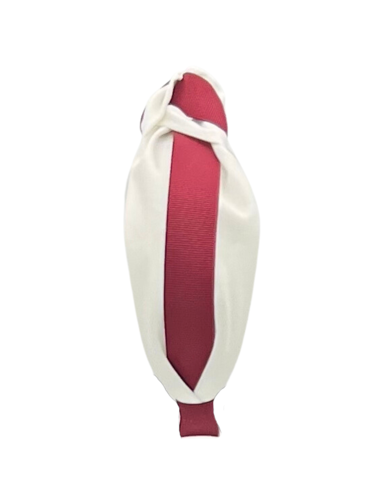 Maroon Ribbon on White Knot Headband