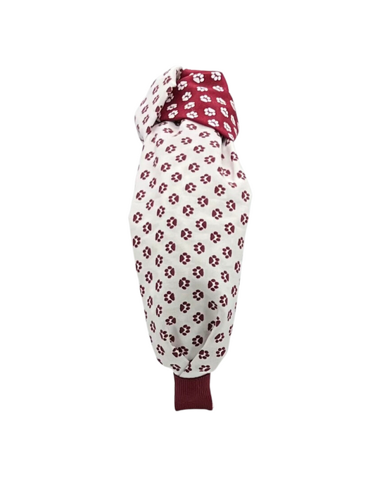 Maroon Paw Print Twist