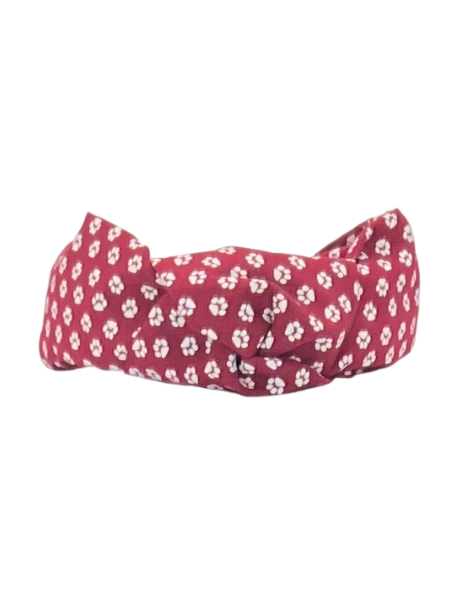 Maroon and White Paw Prints