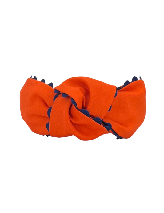 Navy Scallop on Orange