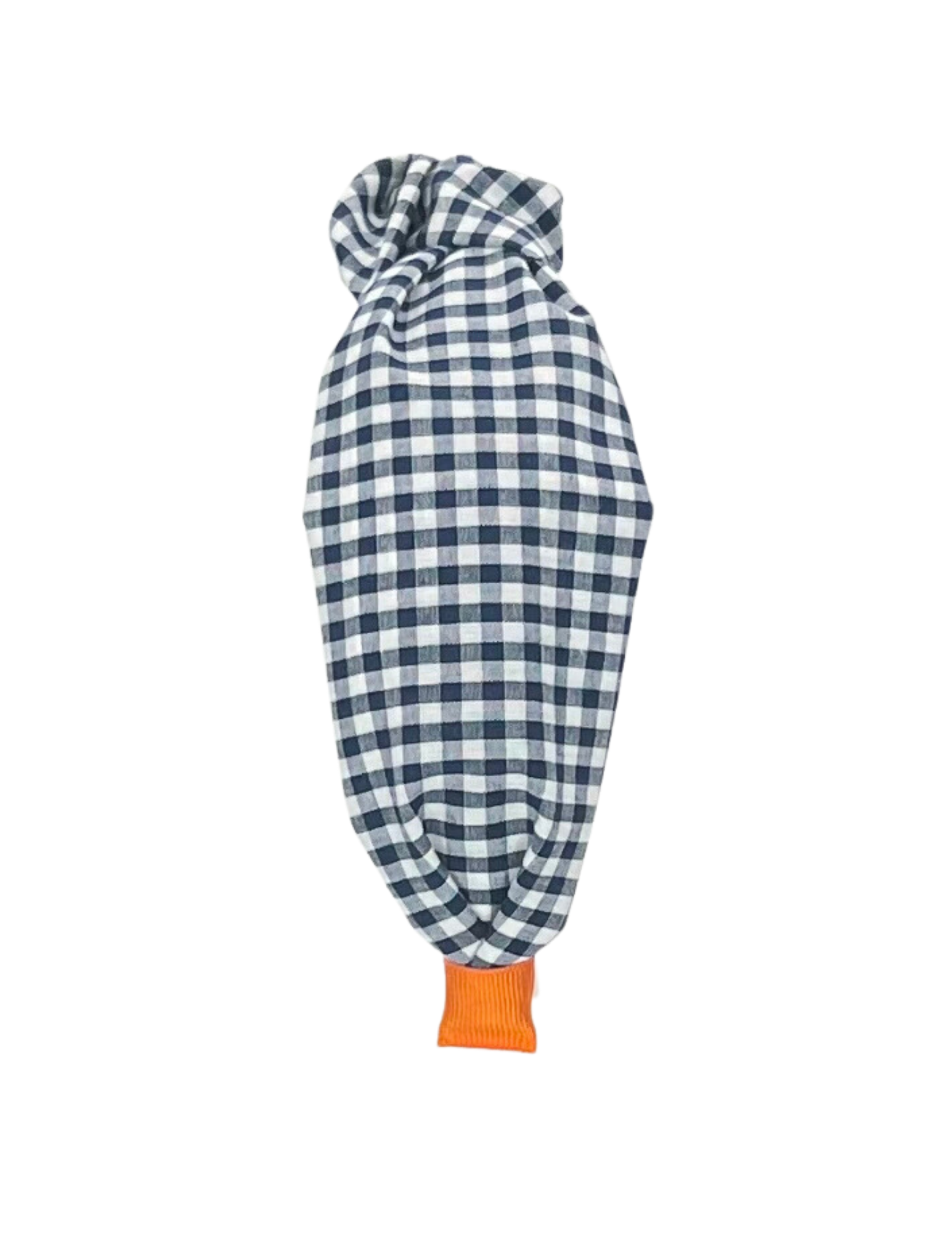 Navy Gingham with Orange