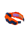 Load image into Gallery viewer, Navy Ric Rac on Orange
