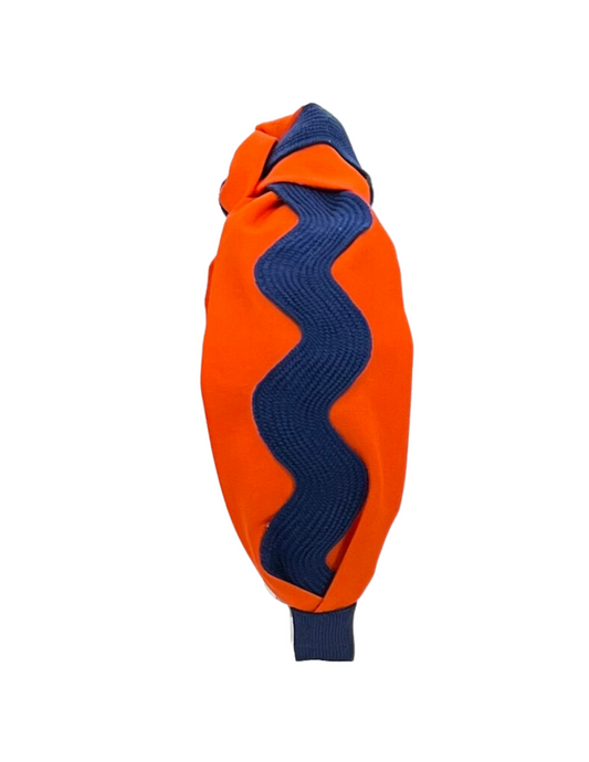 Navy Ric Rac on Orange