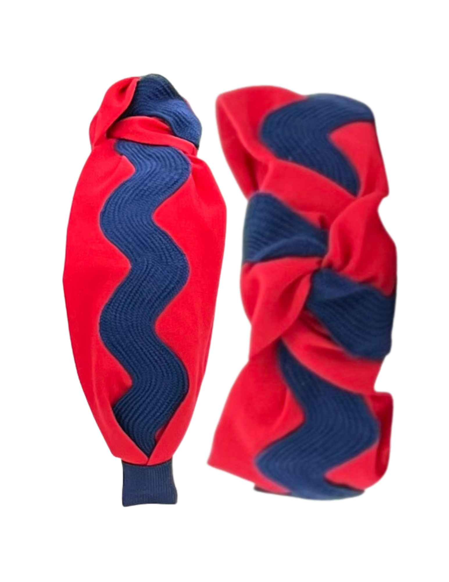 Navy Ric Rac on Red