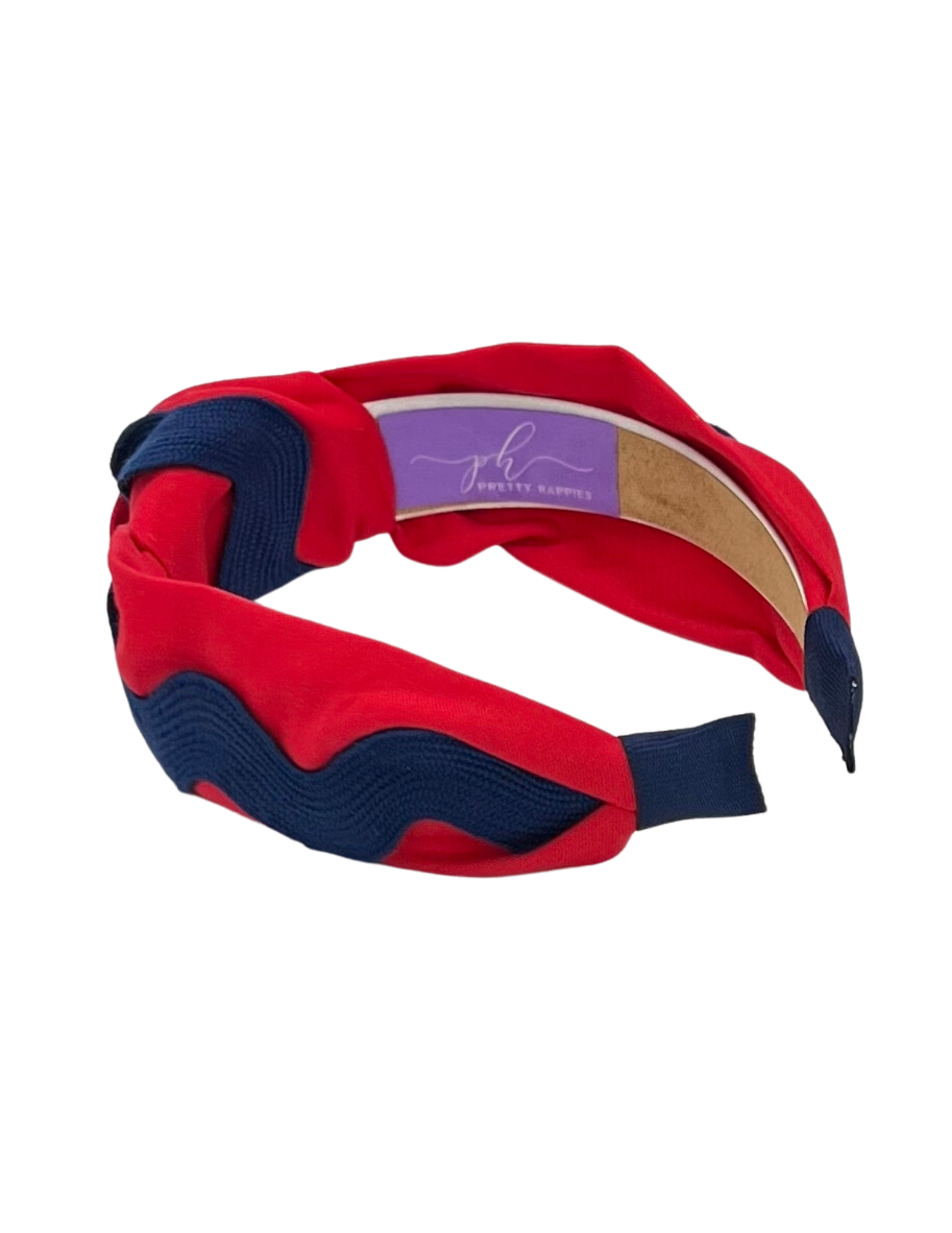 Navy Ric Rac on Red
