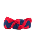 Load image into Gallery viewer, Navy Ric Rac on Red
