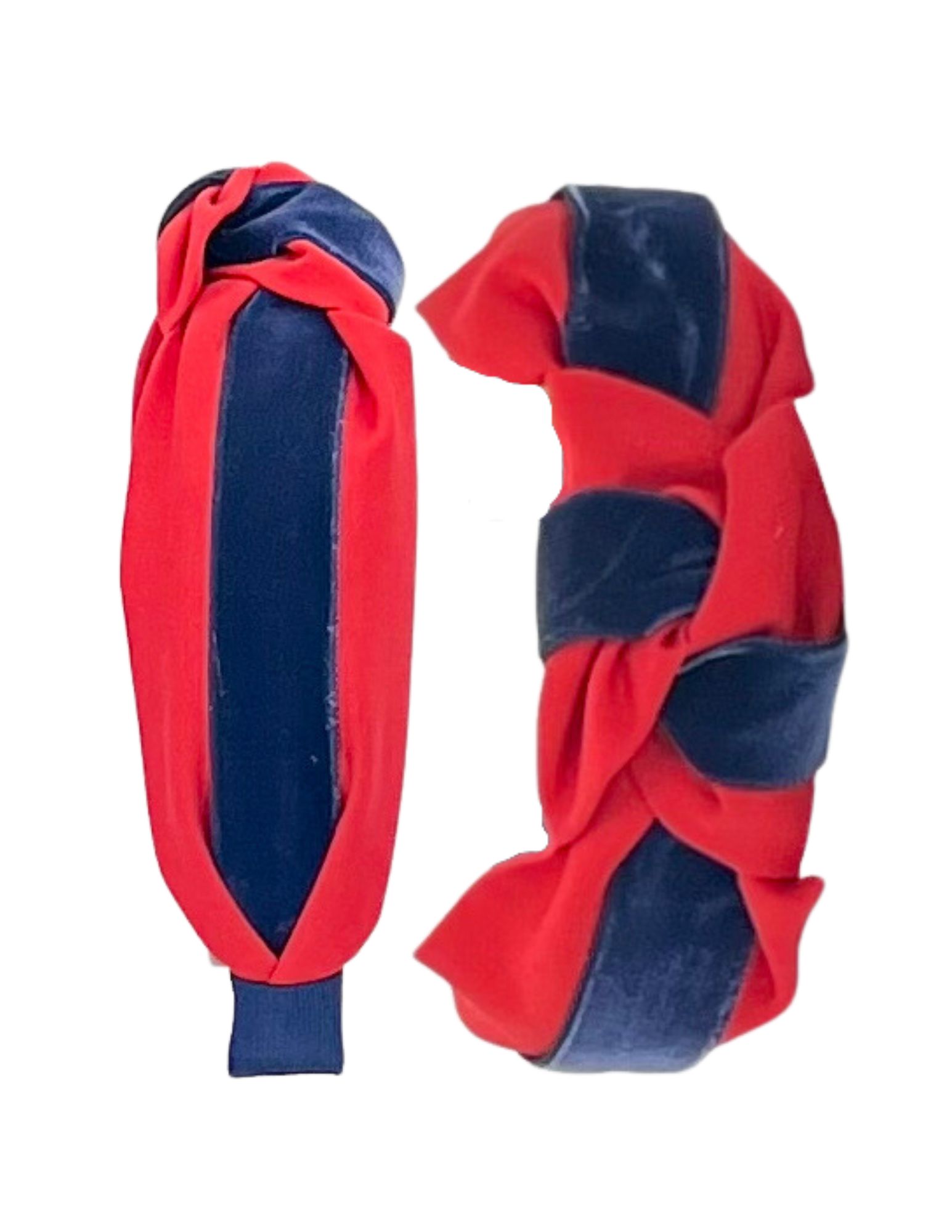 Navy Velvet Ribbon on Red