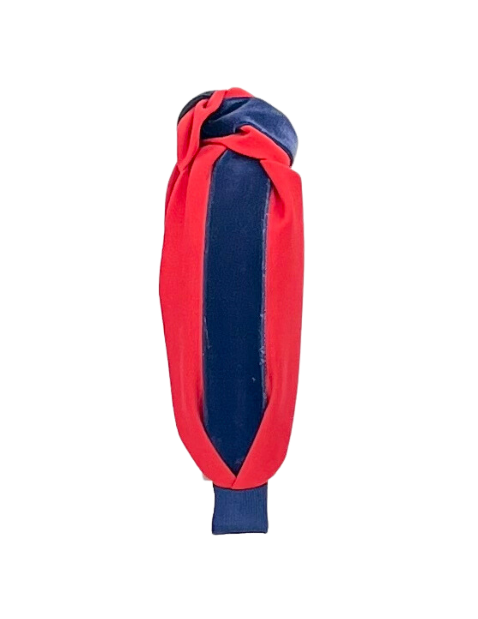 Navy Velvet Ribbon on Red