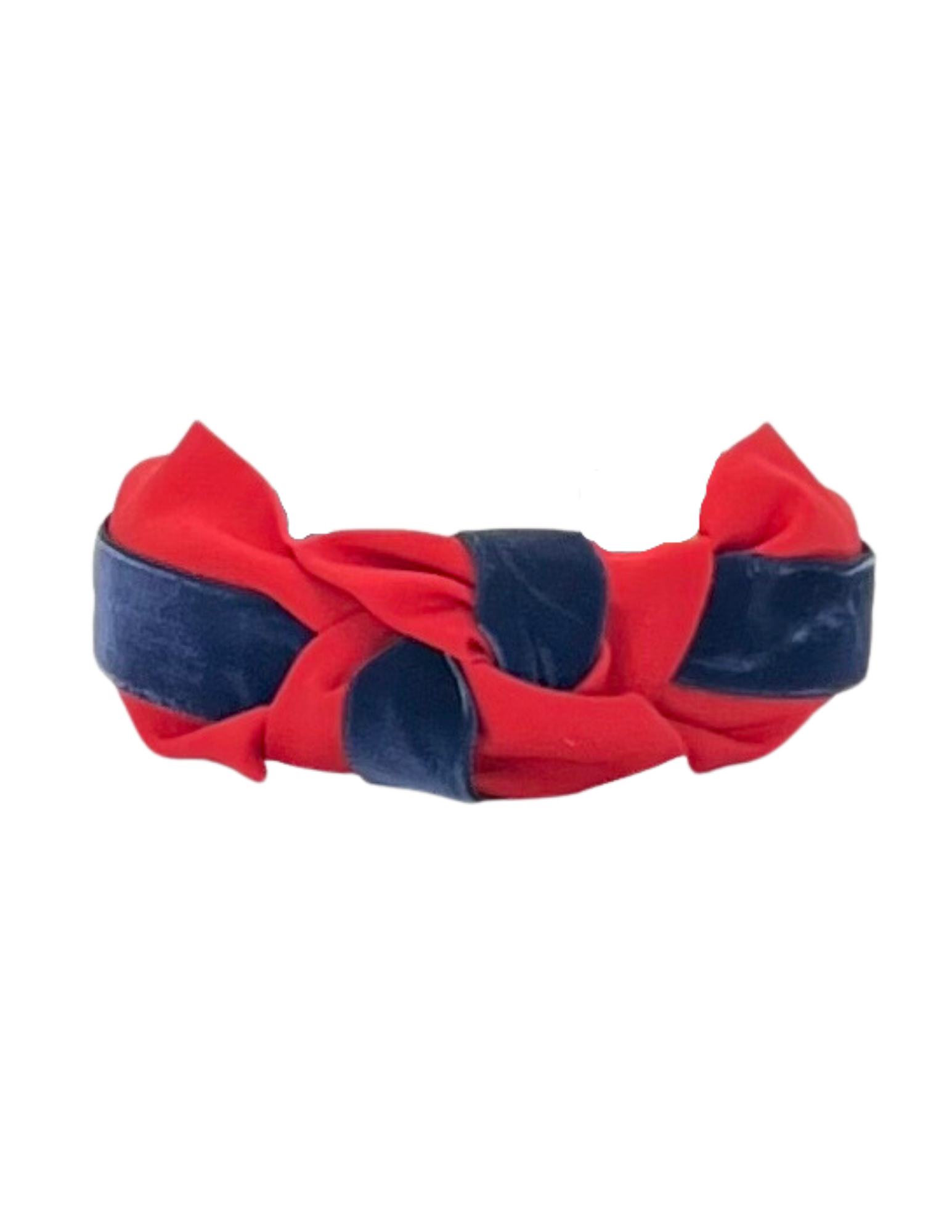 Navy Velvet Ribbon on Red