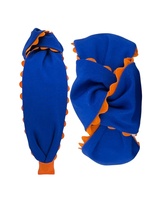 Orange Scallop on Royal Blue