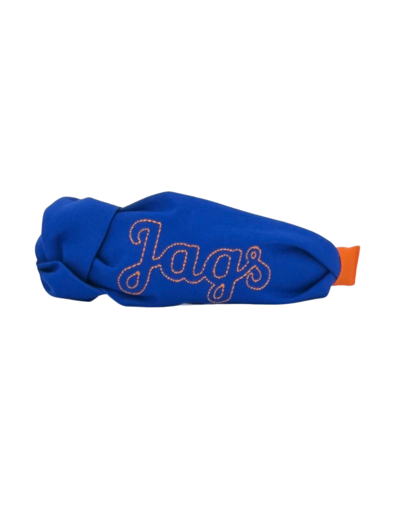 Orange Embroidered Jags on Royal Knot Headband