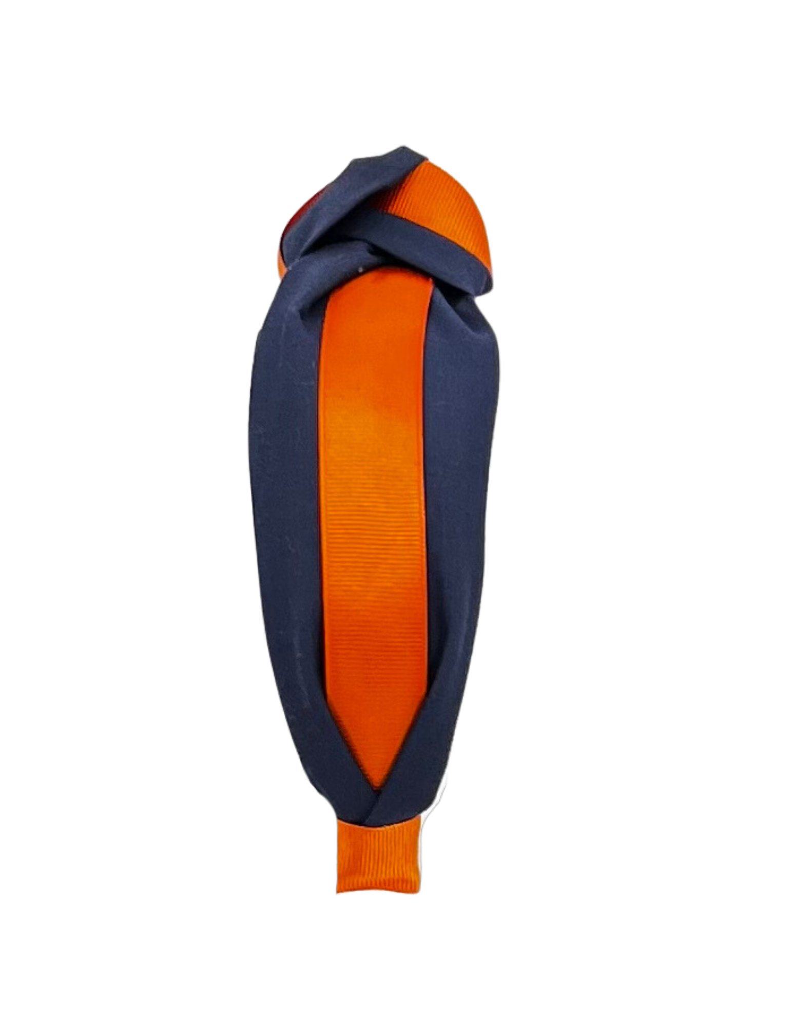 Orange Ribbon on Navy Knot Headband