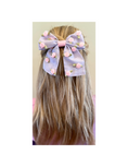 Load image into Gallery viewer, Purple Stripe with Roses MED Bow
