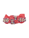 Load image into Gallery viewer, Pink and Blue Pearl Trim on Bright Coral
