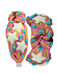 Load image into Gallery viewer, Pink and Gold Lame with Stars and Blue
