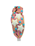 Load image into Gallery viewer, Pink and Gold Lame with Stars and Blue
