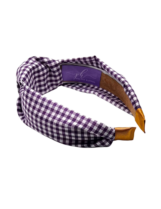 Purple Gingham with Gold