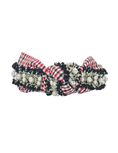 Load image into Gallery viewer, Red & Black Gingham with Pearls
