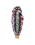 Load image into Gallery viewer, Navy Pearl Trim on Red and Blue Floral
