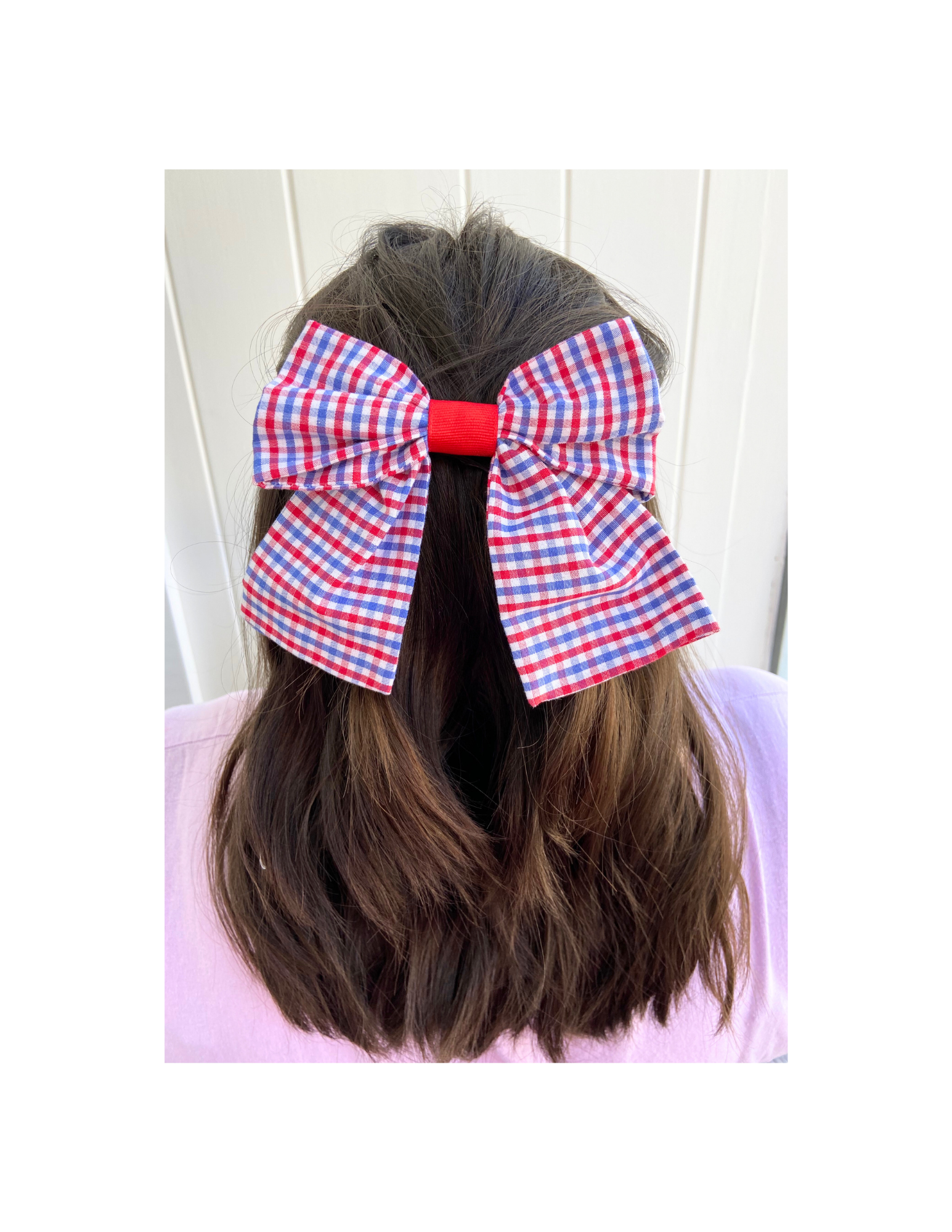 Red and Blue Gingham Bow