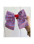 Load image into Gallery viewer, Red and Blue Gingham Bow
