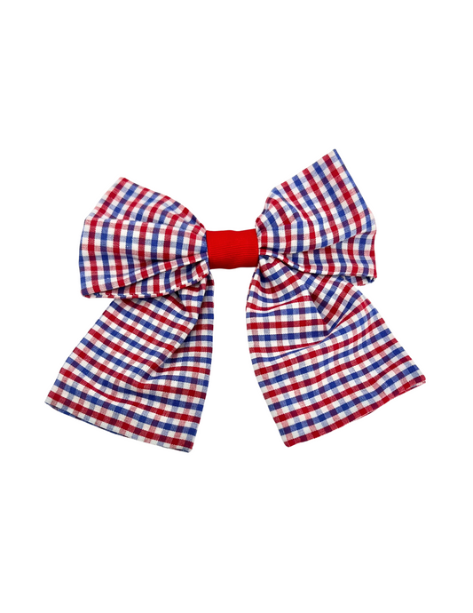 Red and Blue Gingham Bow