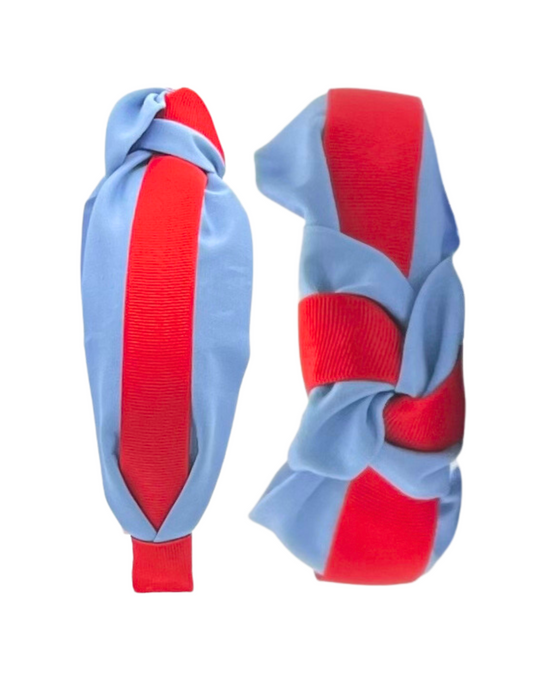 Light Blue with Red Ribbon