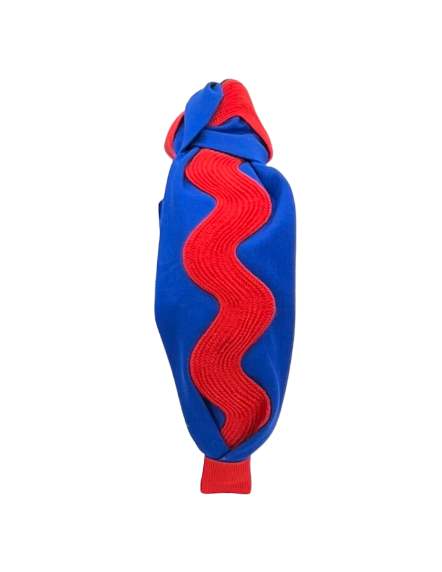 Red Ric Rac on Royal Blue