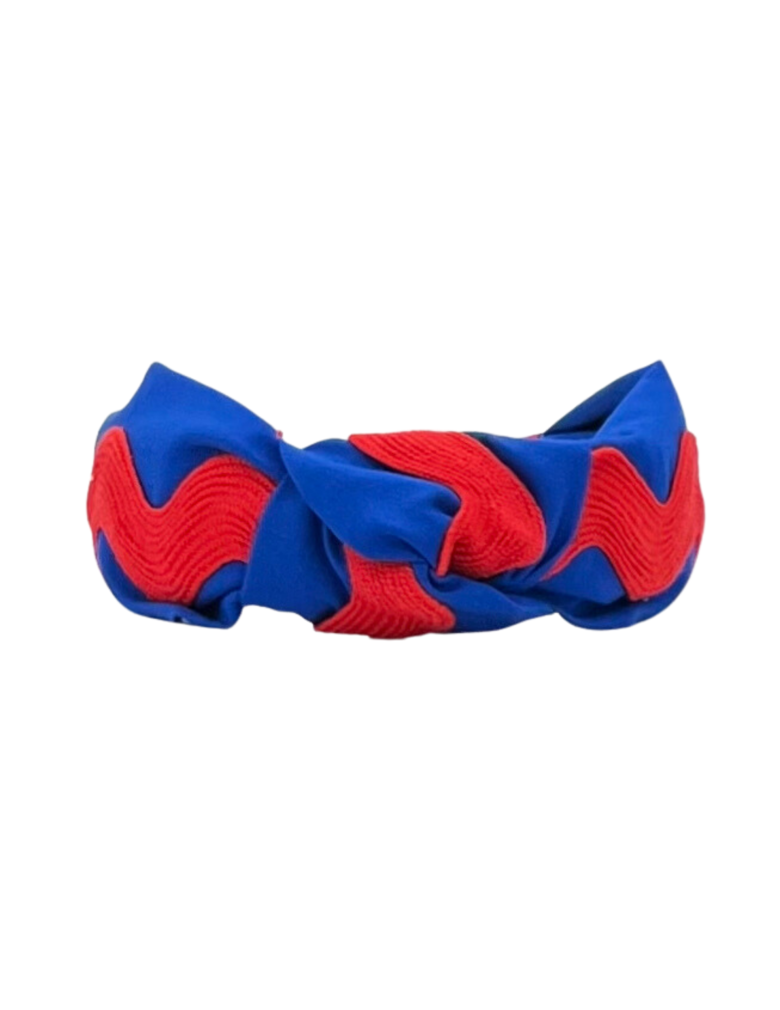 Red Ric Rac on Royal Blue