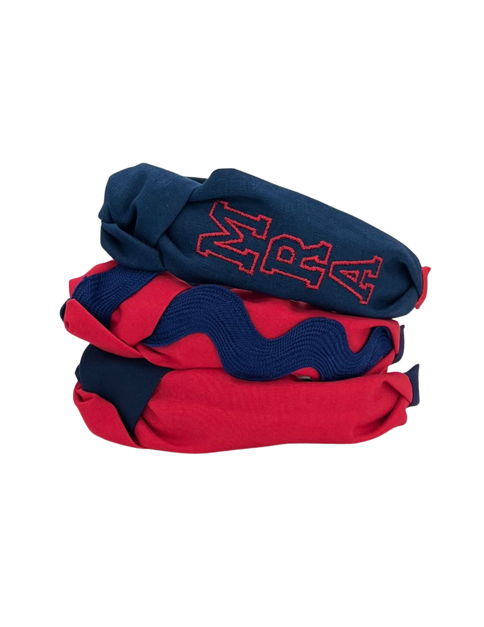Red Ric Rac on Royal Blue