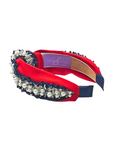 Load image into Gallery viewer, Red and Navy Pearl Trim
