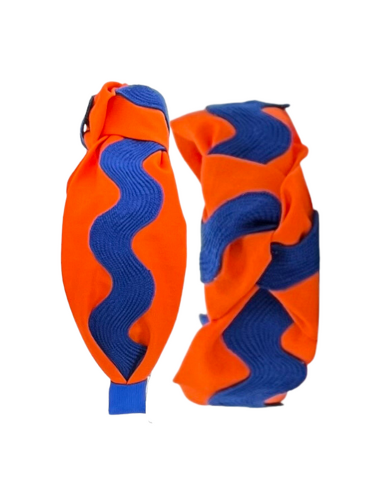 Royal Blue Ric Rac on Orange