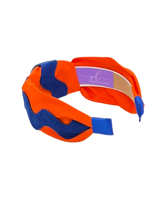 Royal Blue Ric Rac on Orange