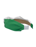 Load image into Gallery viewer, Green & White Twist Knot Headband
