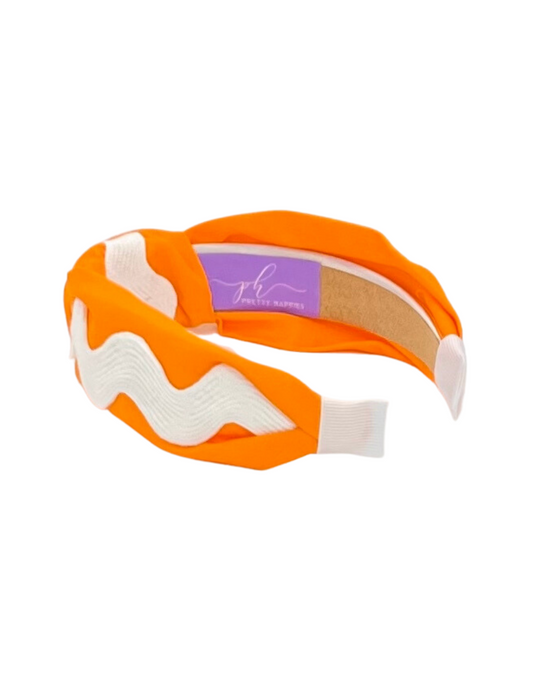 White Ric Rac on Bright Orange