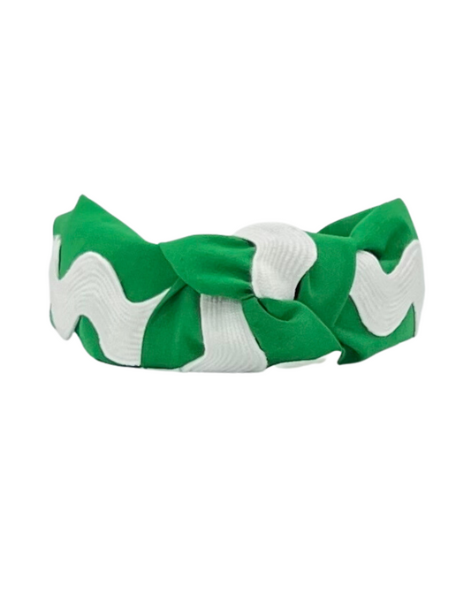 White Ric Rac on Green