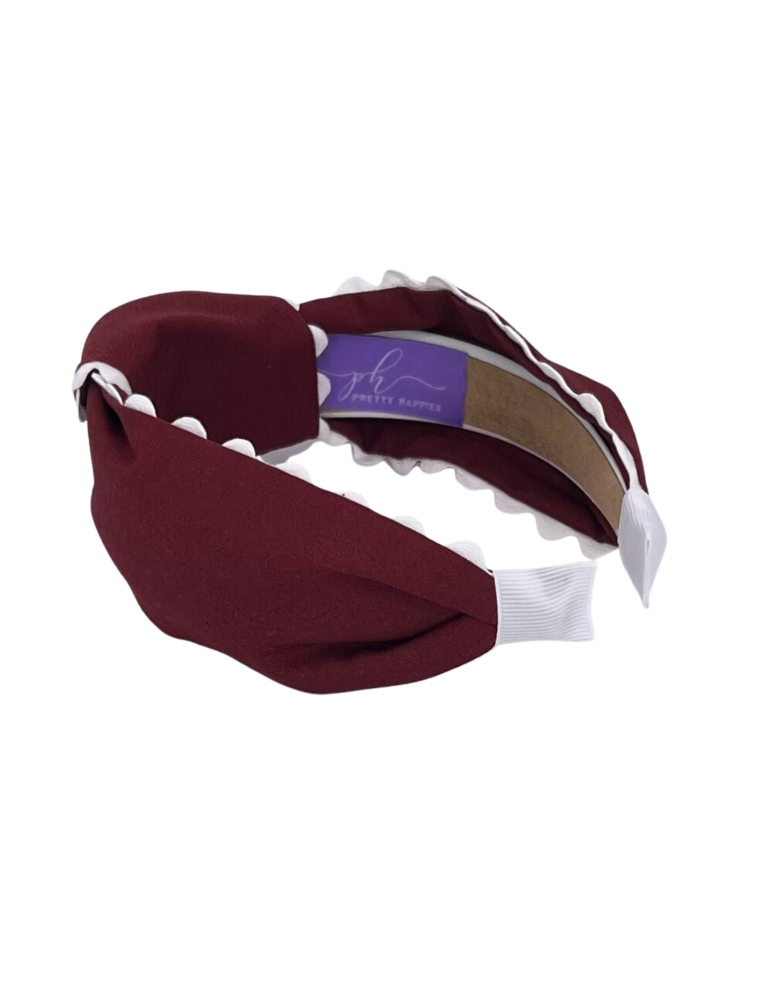 White Scallop on Maroon