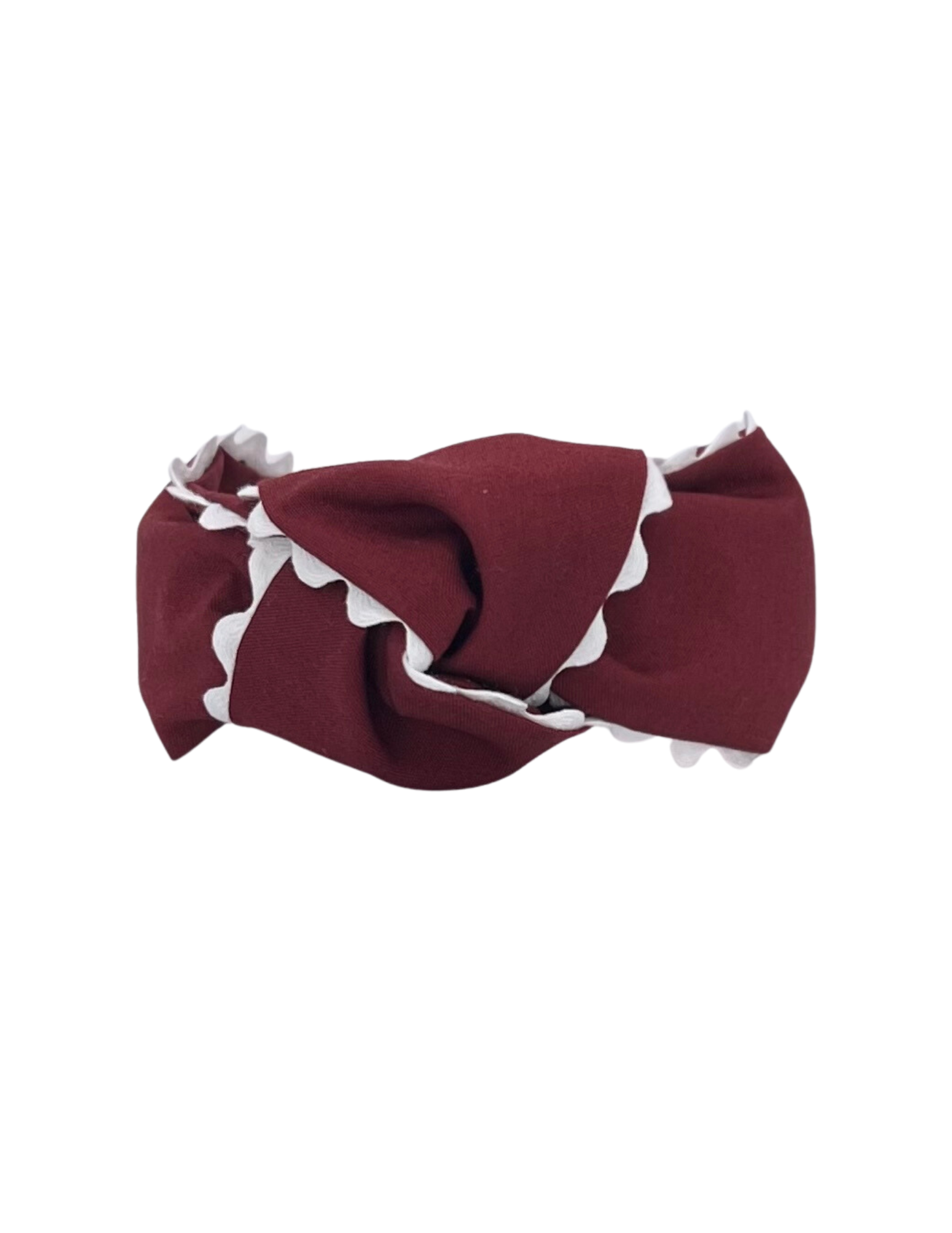 White Scallop on Maroon