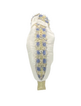 Load image into Gallery viewer, White Silk with Gold and Blue with Rhinestones
