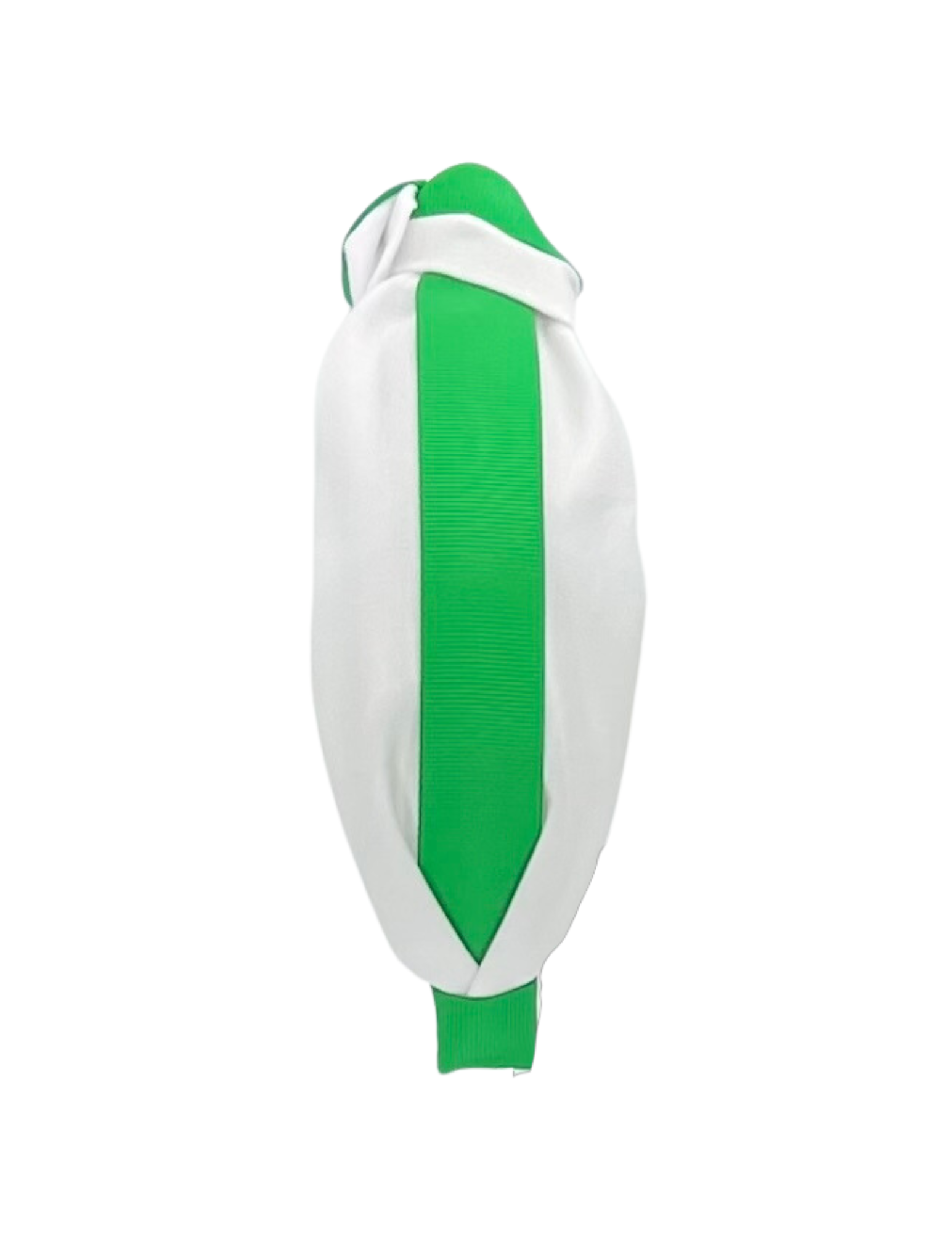 Green Ribbon on White Knot Headband